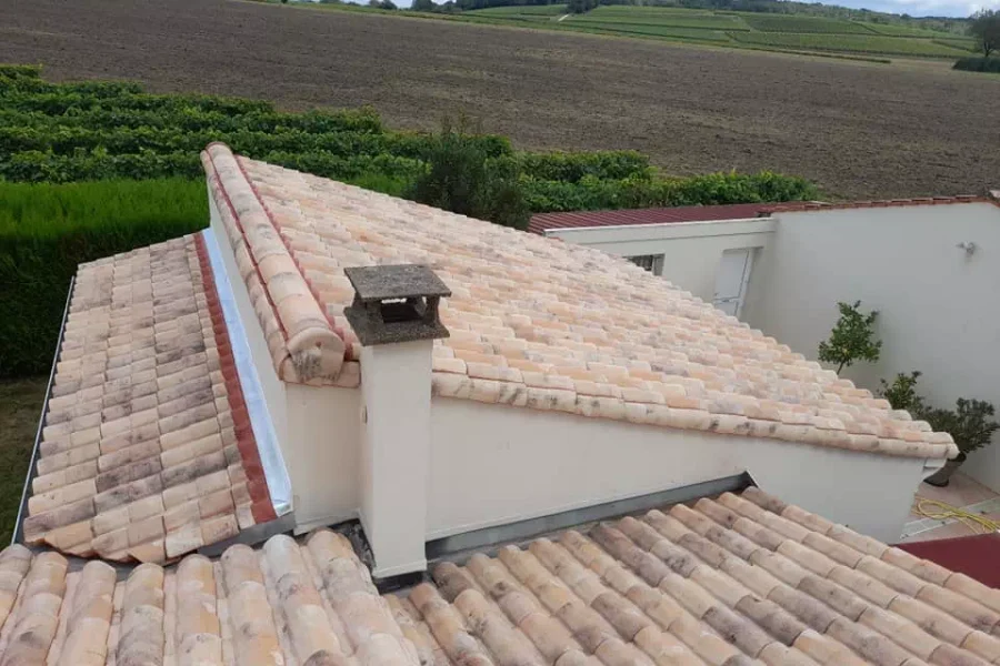 Réalisation d'une zinguerie à Champagnac par Sébastien Menentaud, couvreur à Champagnac